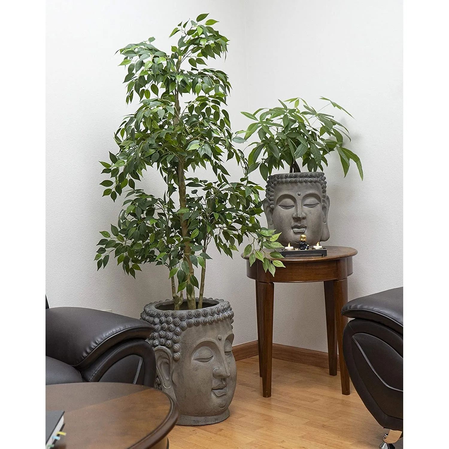 14.75" Zen Buddha Head Resin Planter Pot