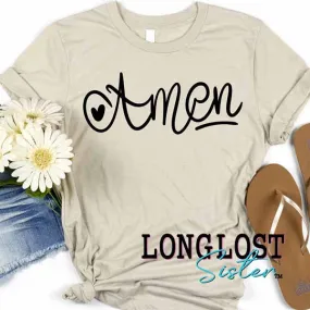 Amen Hand Lettered Print T-shirt