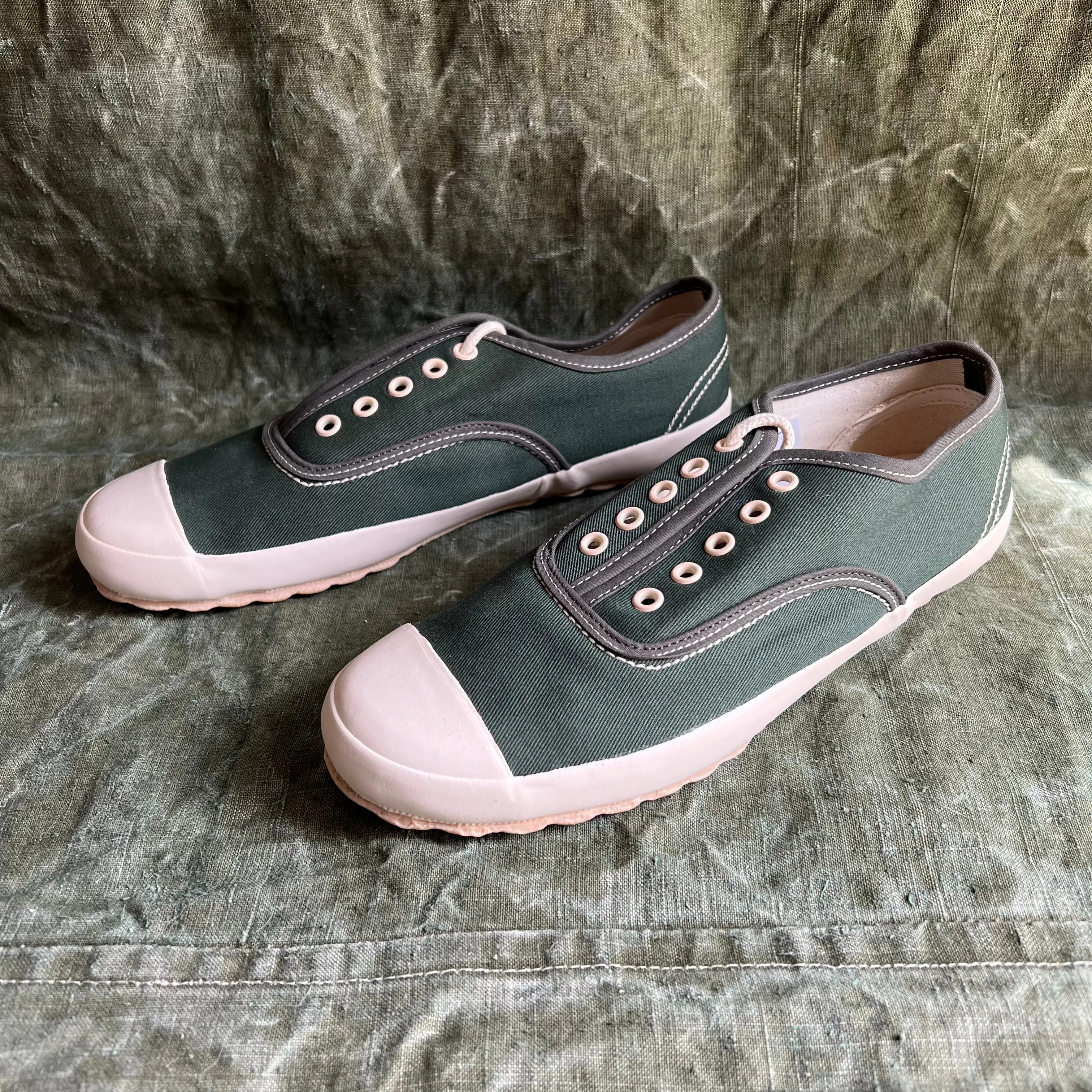 ARCHIVE SALE - MK 1 LACE UP, GREEN/ECRU