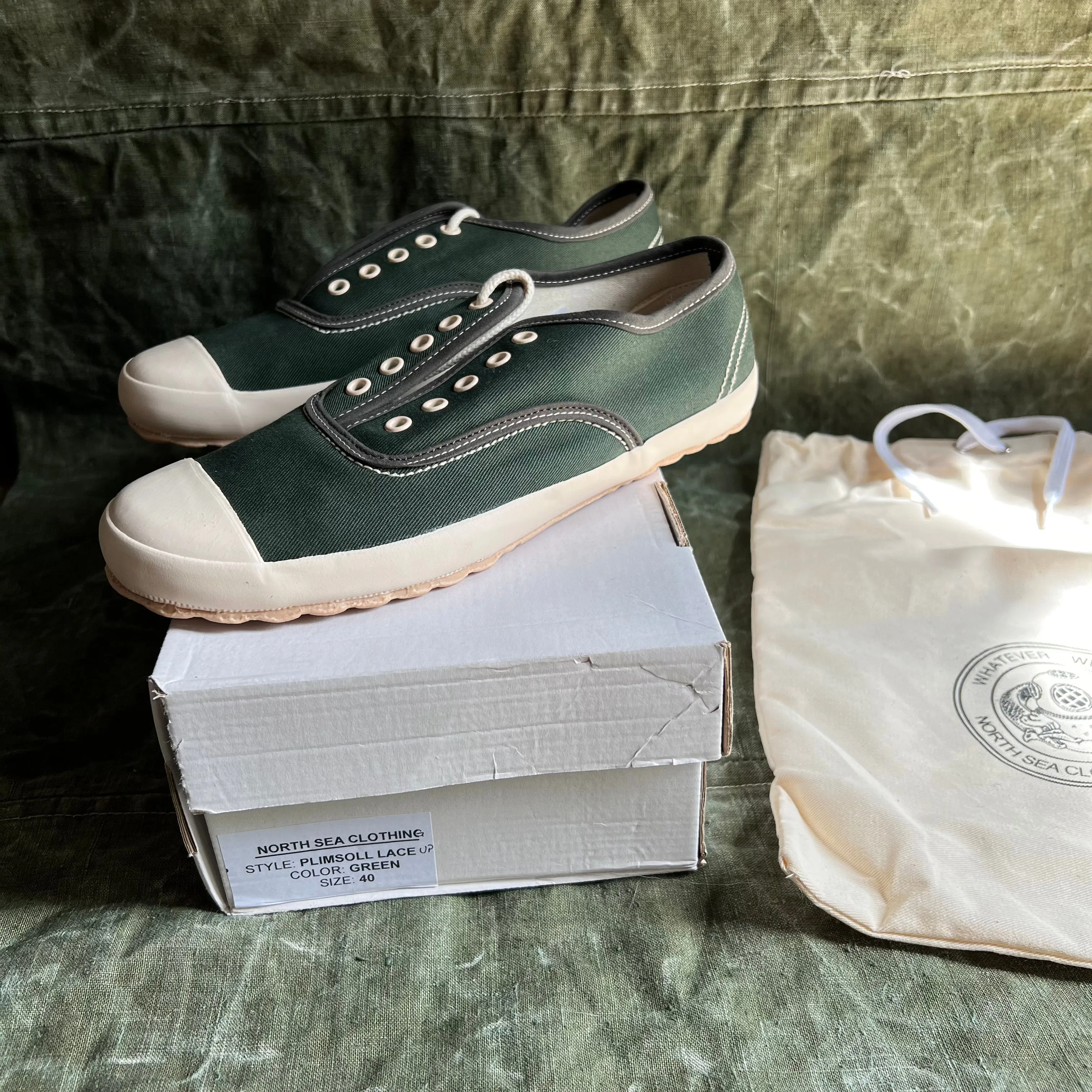 ARCHIVE SALE - MK 1 LACE UP, GREEN/ECRU