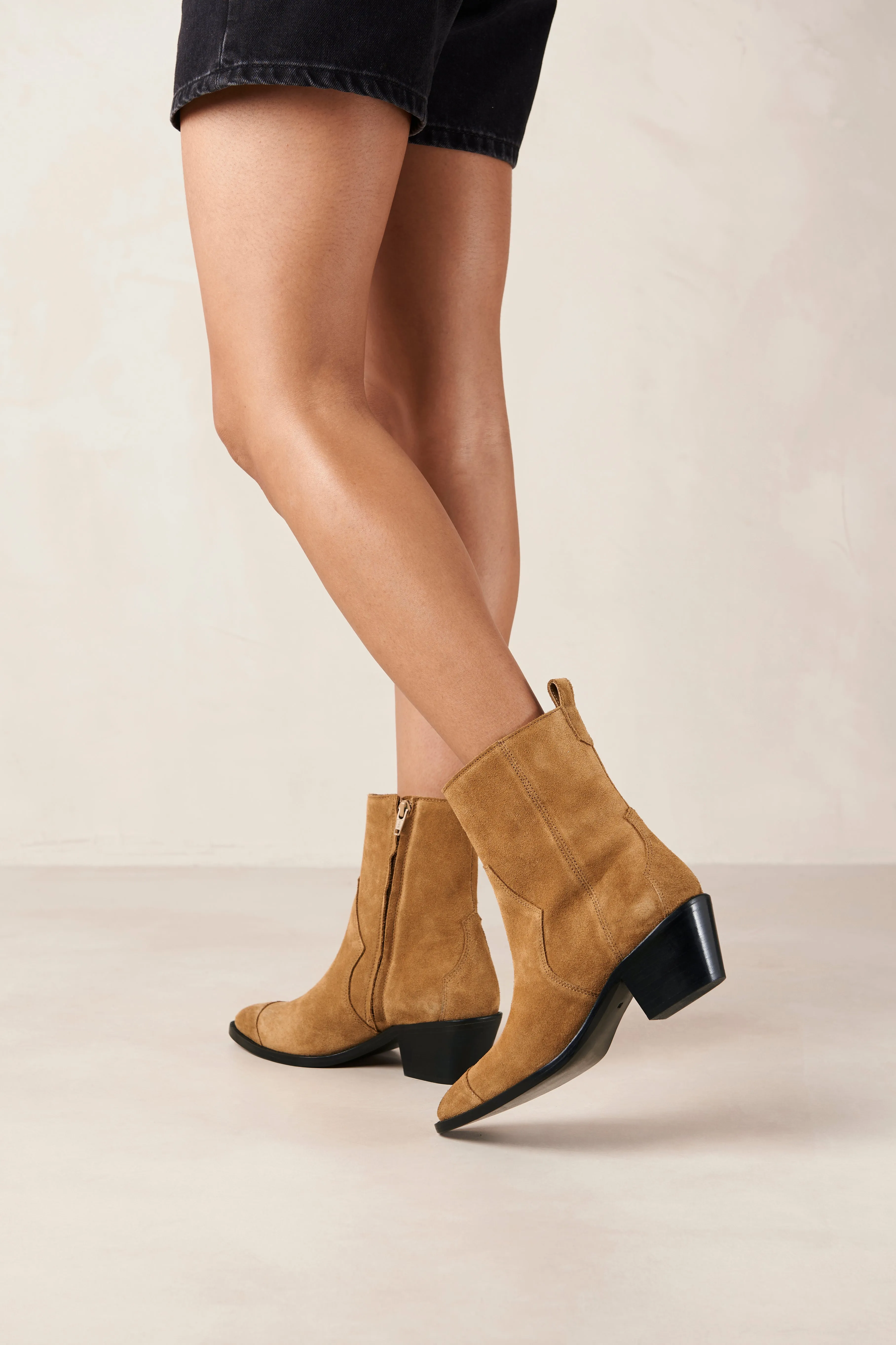 Austin Suede Tan Leather Ankle Boots