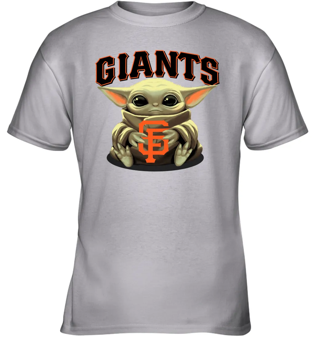 Baby Yoda Hugs Loves The San Francisco GiantsBaseball Youth T-Shirt