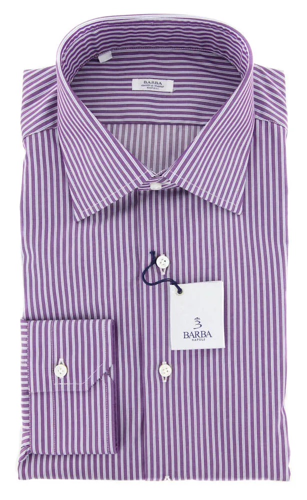 Barba Napoli Purple Shirt - Slim - 16.5 US / 42 EU