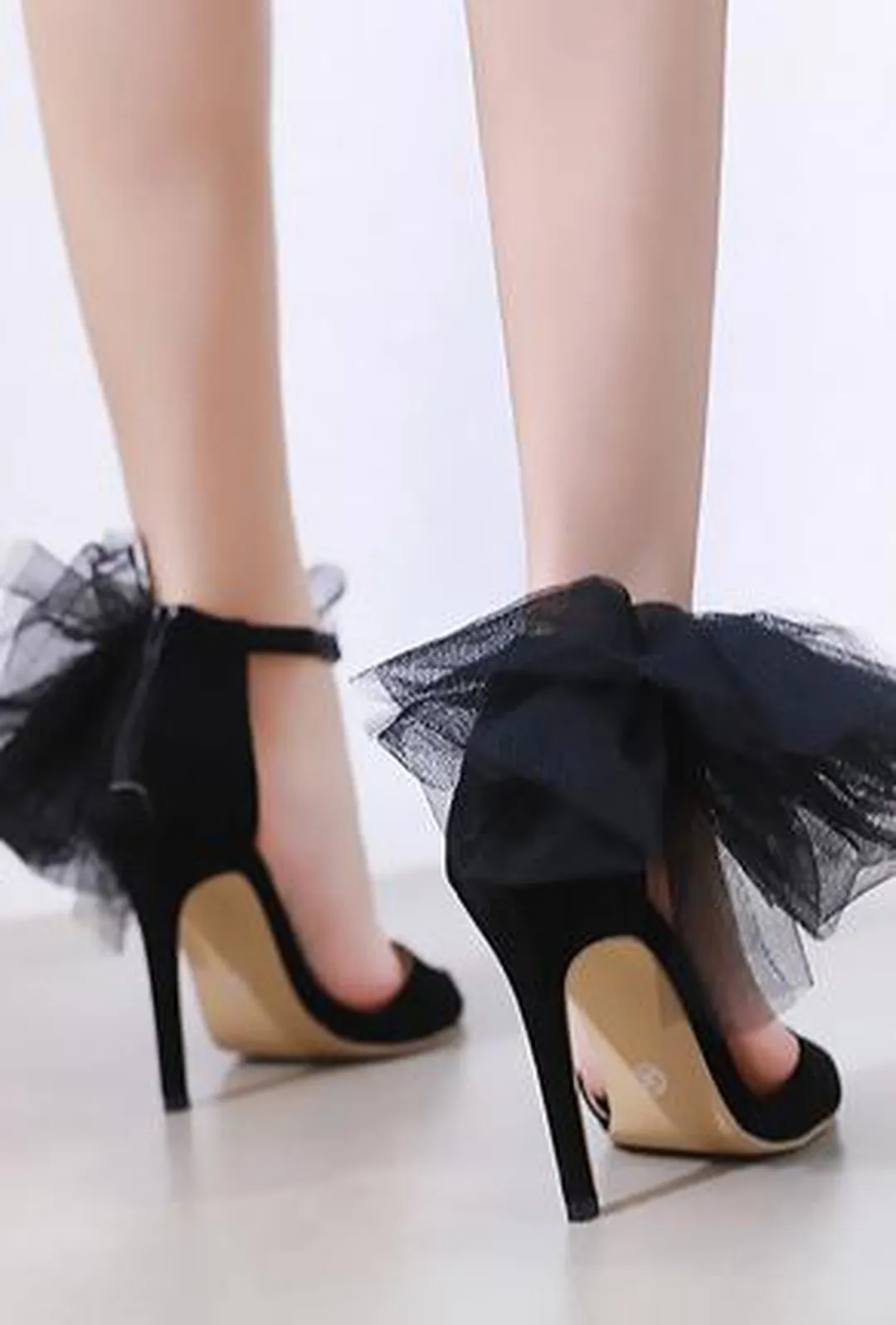 BIBE - TULLE POM POM SANDALS