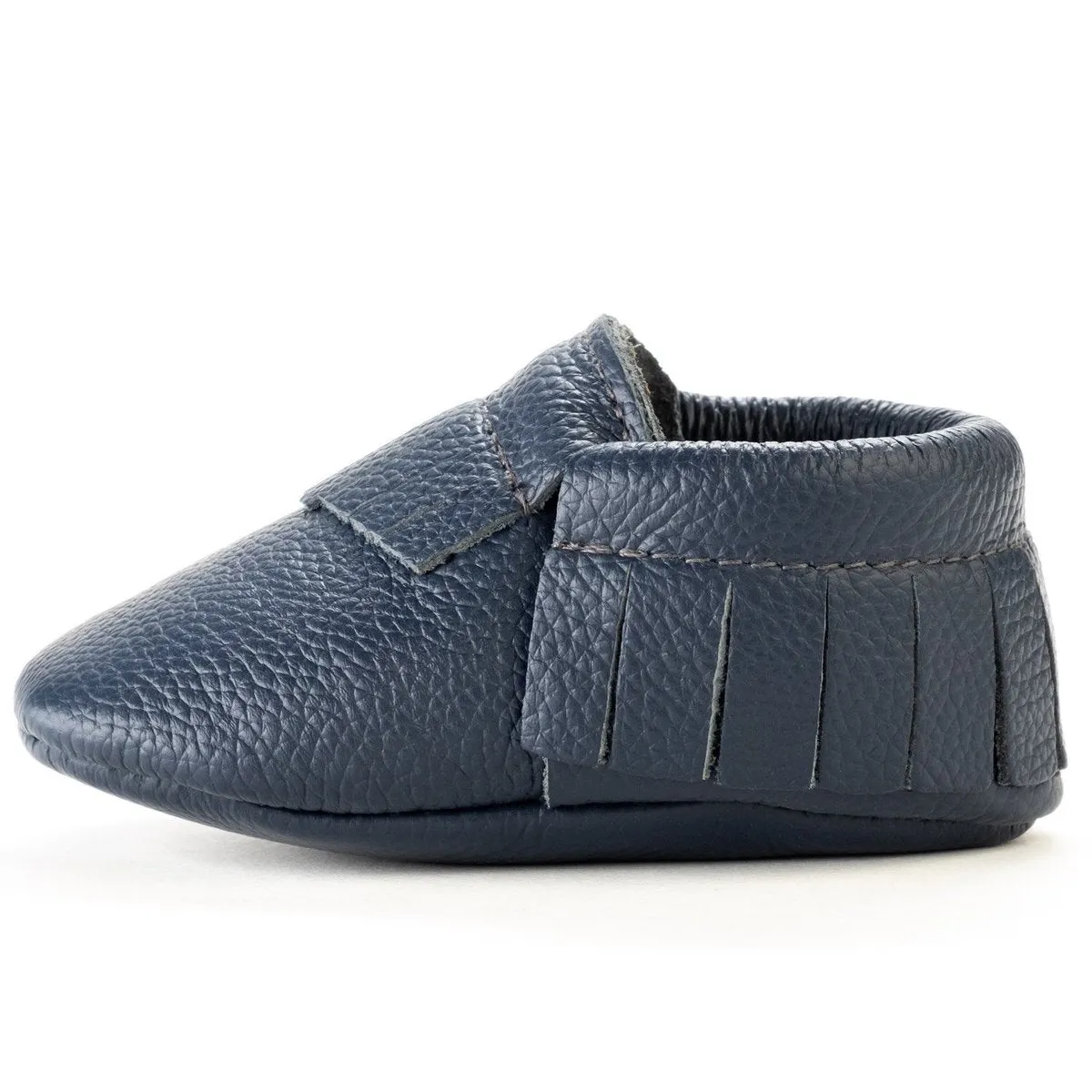 BirdRock Baby - Navy Leather Baby Moccasins