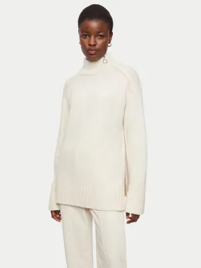 Chunky Zip Collar Jumper | Cream