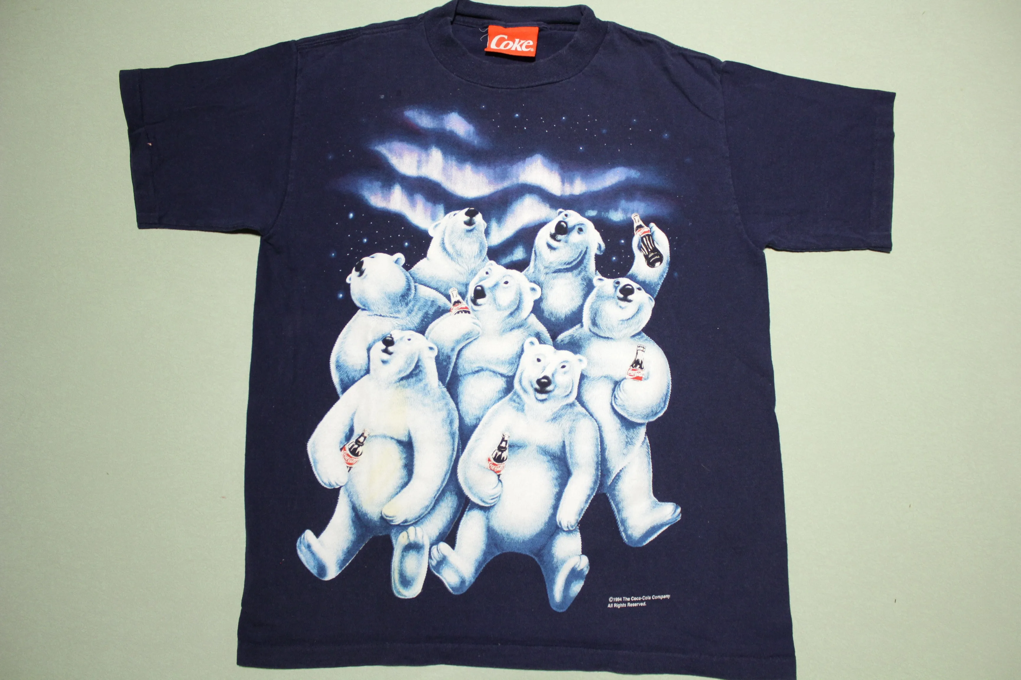 Coke Polar Bear Vintage 1994 Coca Cola Licensed 90's Snack T-Shirt