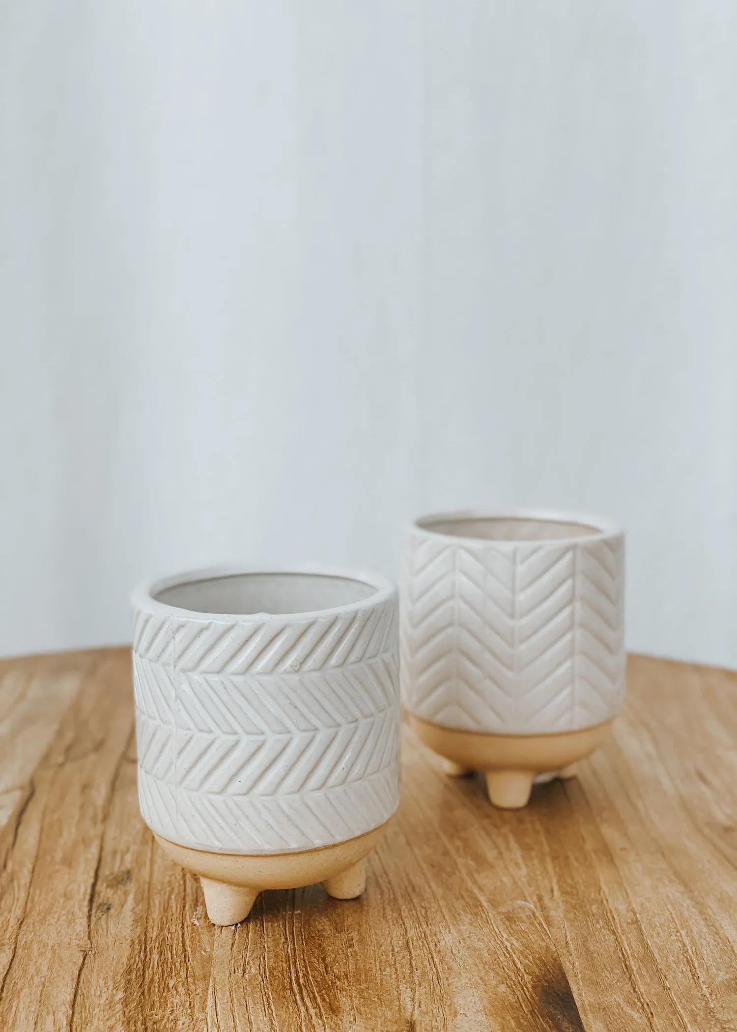 Dinn Ceramic Planter - Herringbone