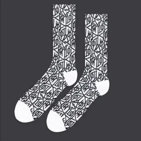 Dolly Noire Monogram DLYNR Socks sk451-ka-02 white - one size