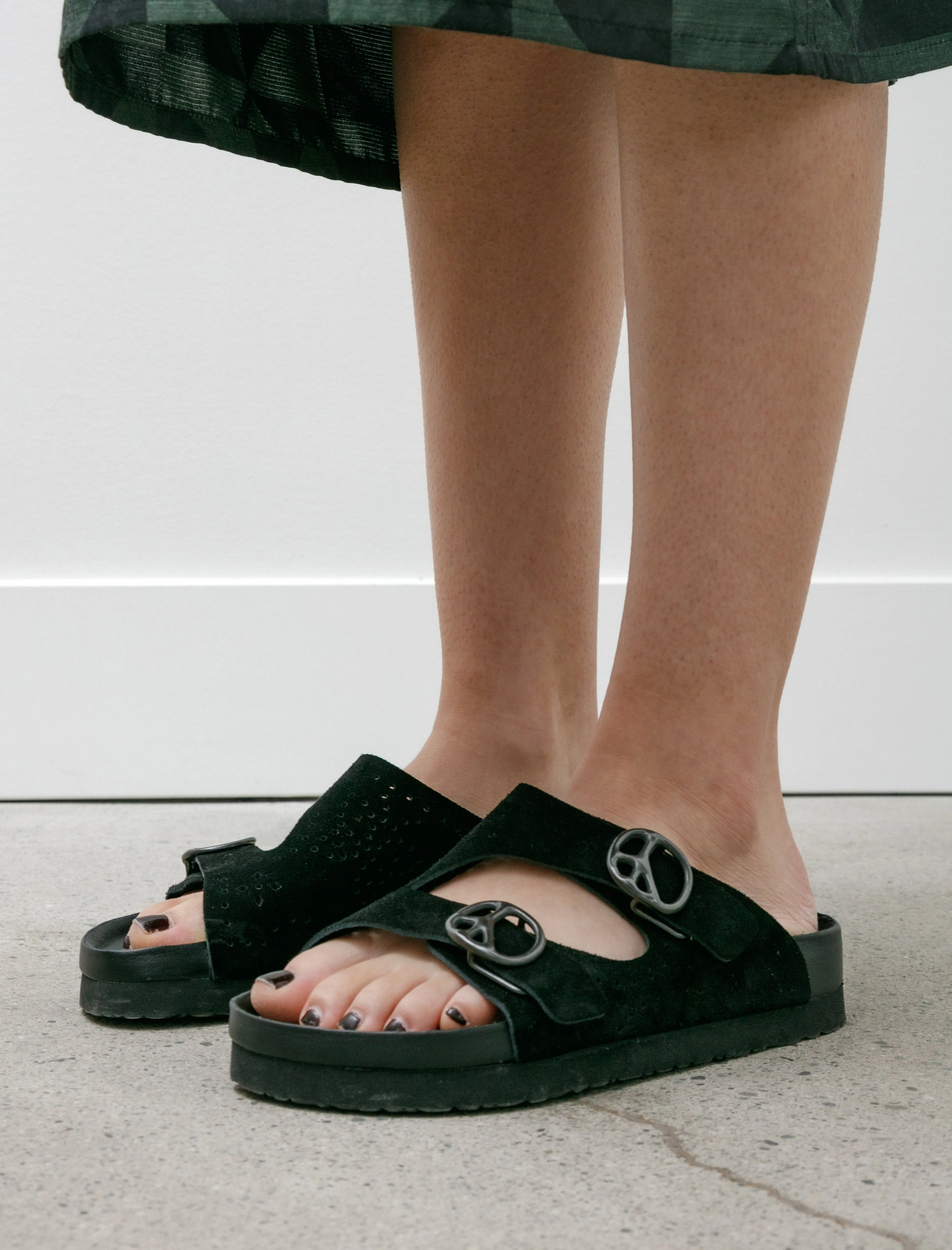 Double Strap Suede Sandal