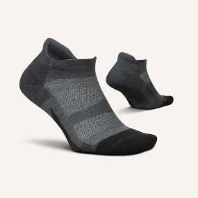 Feetures Elite Max Cushion No Show Tab Socks - Grey