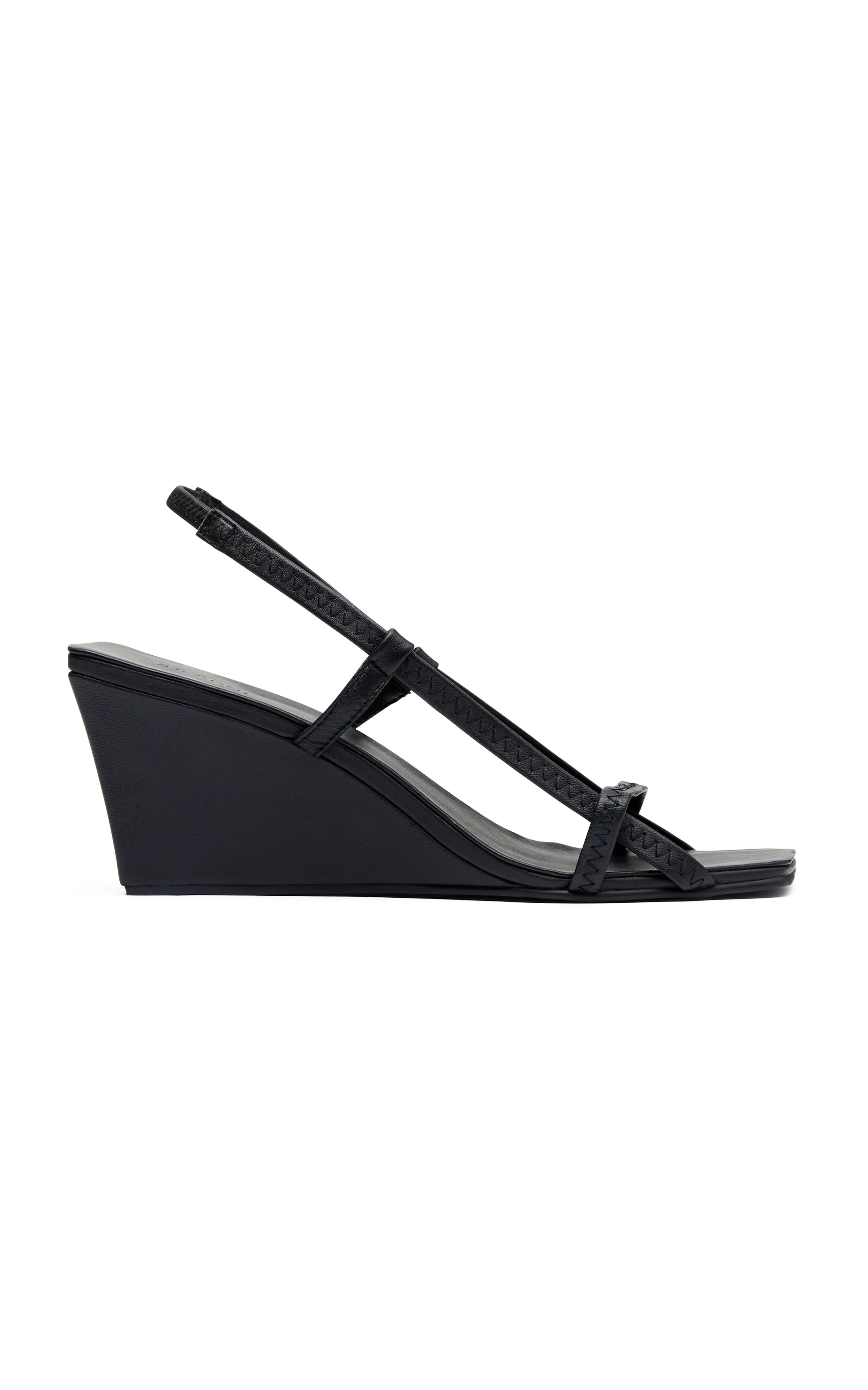 FINE STRAP SLING BACK WEDGE-BLACK