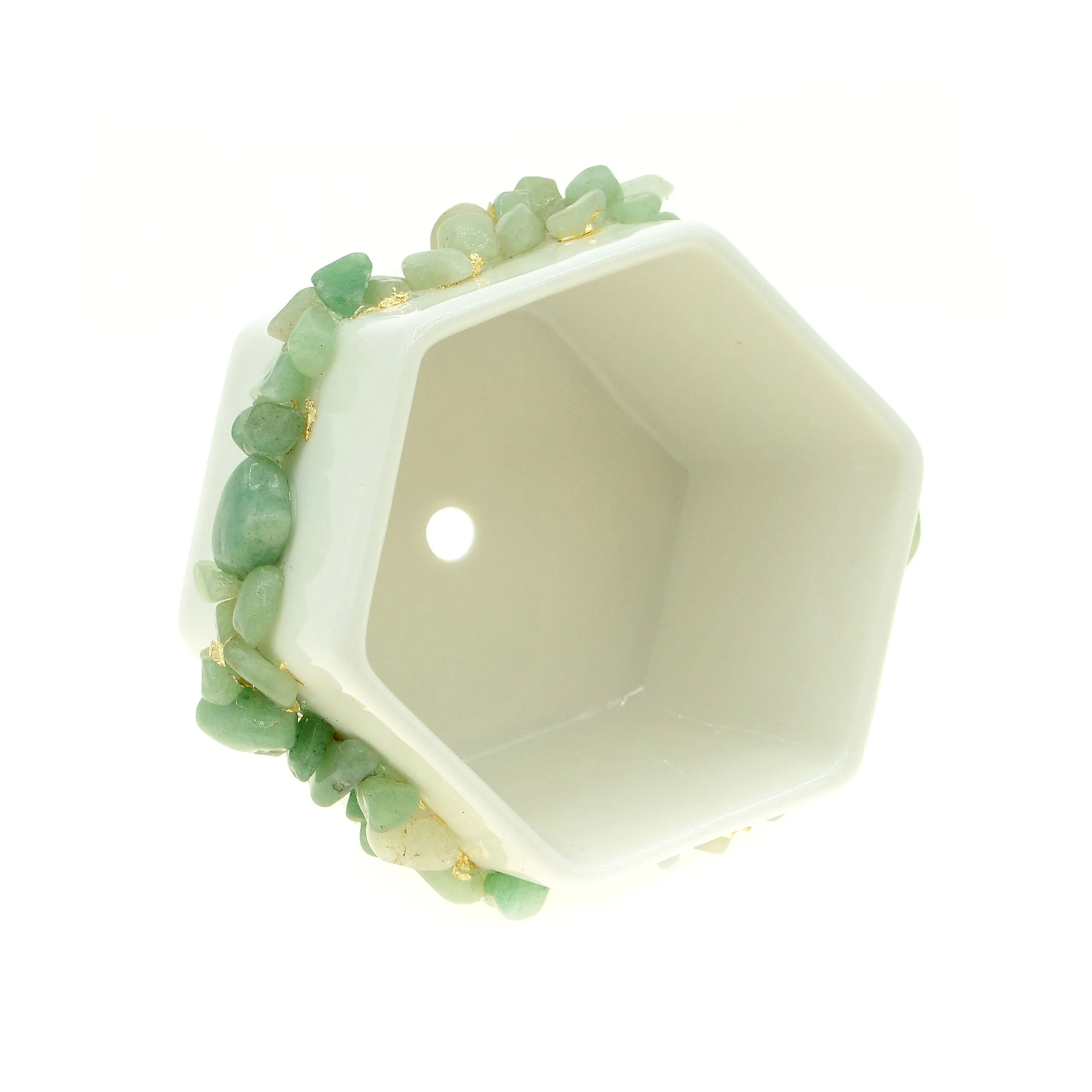 Green Prehnite Gemstone Planter   Air Plant