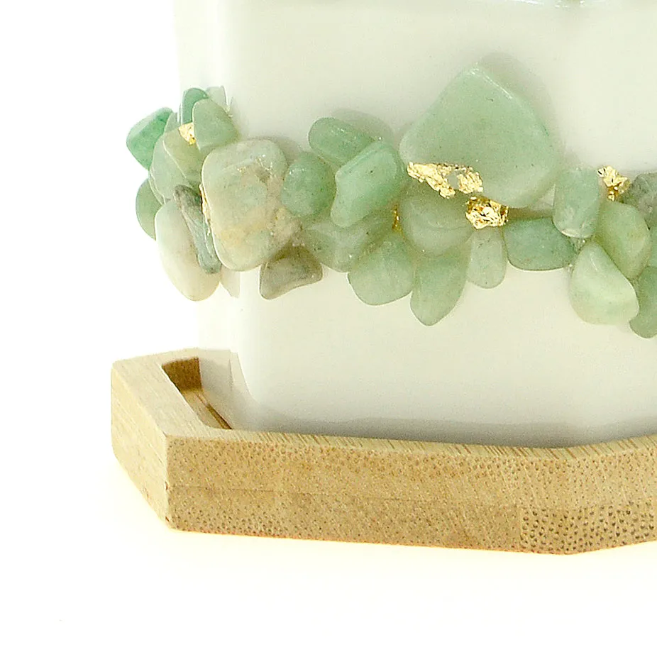 Green Prehnite Gemstone Planter   Air Plant