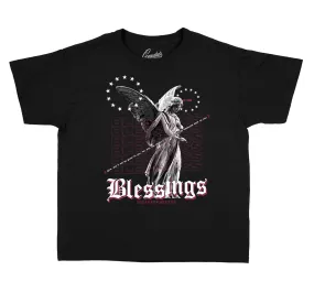 Kids Burgundy 8 Shirt - Blessings Angel - Black