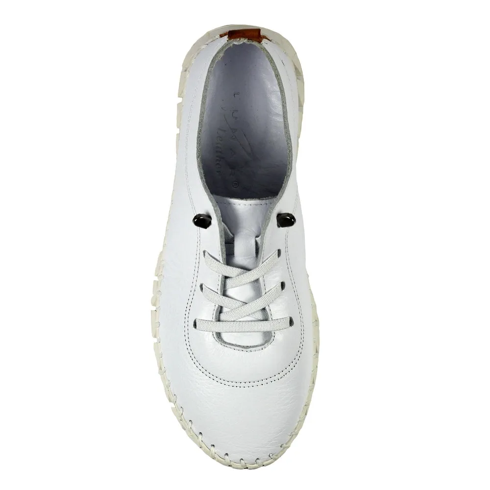 Ladies Soft White Leather Shoes St Austell Plimsoles Lunar Shoes sale