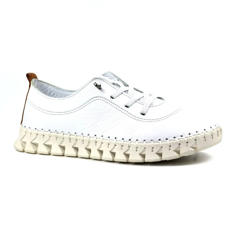 Ladies Soft White Leather Shoes St Austell Plimsoles Lunar Shoes sale