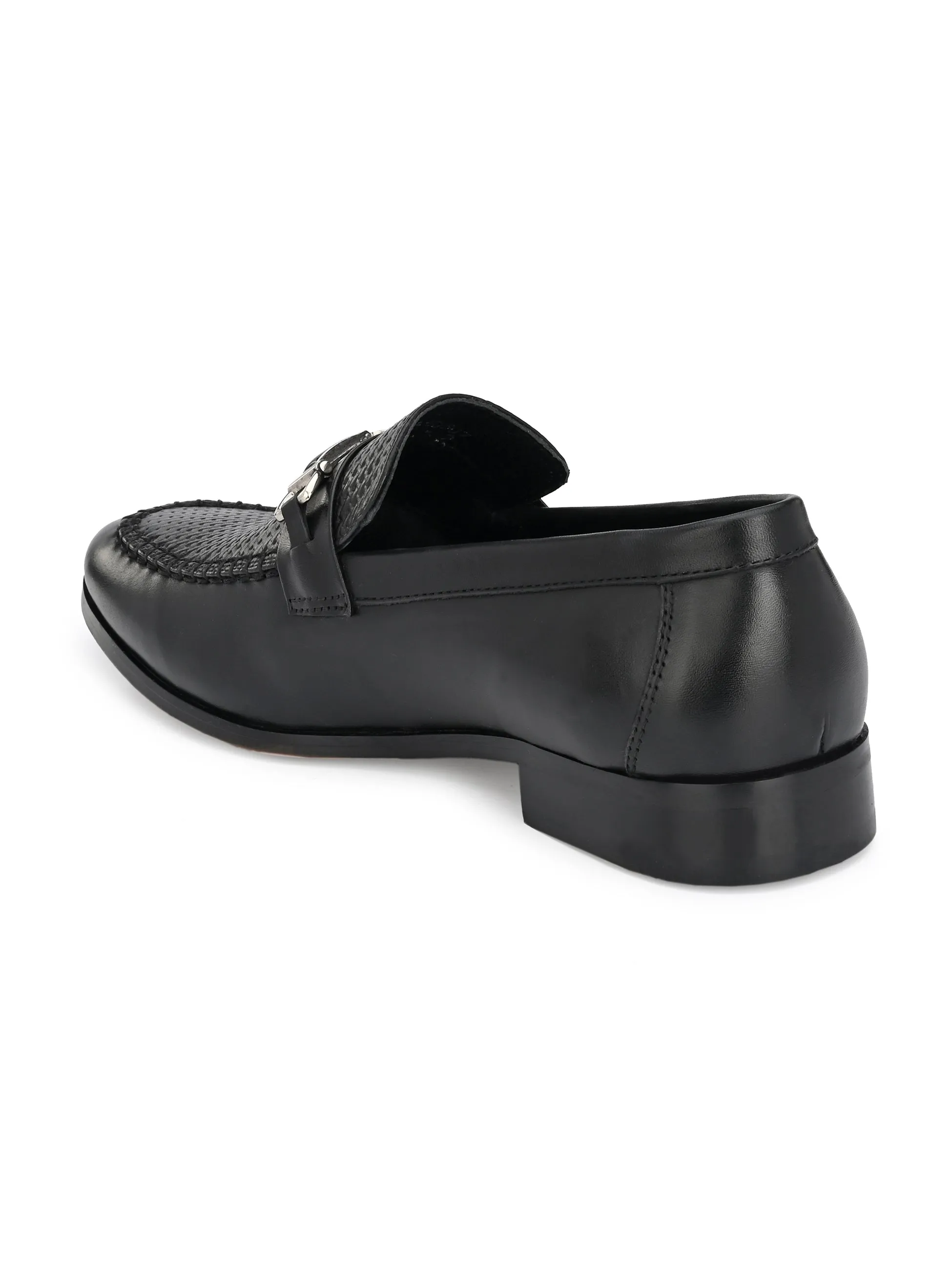 Metro Black Buckle Slip-ons