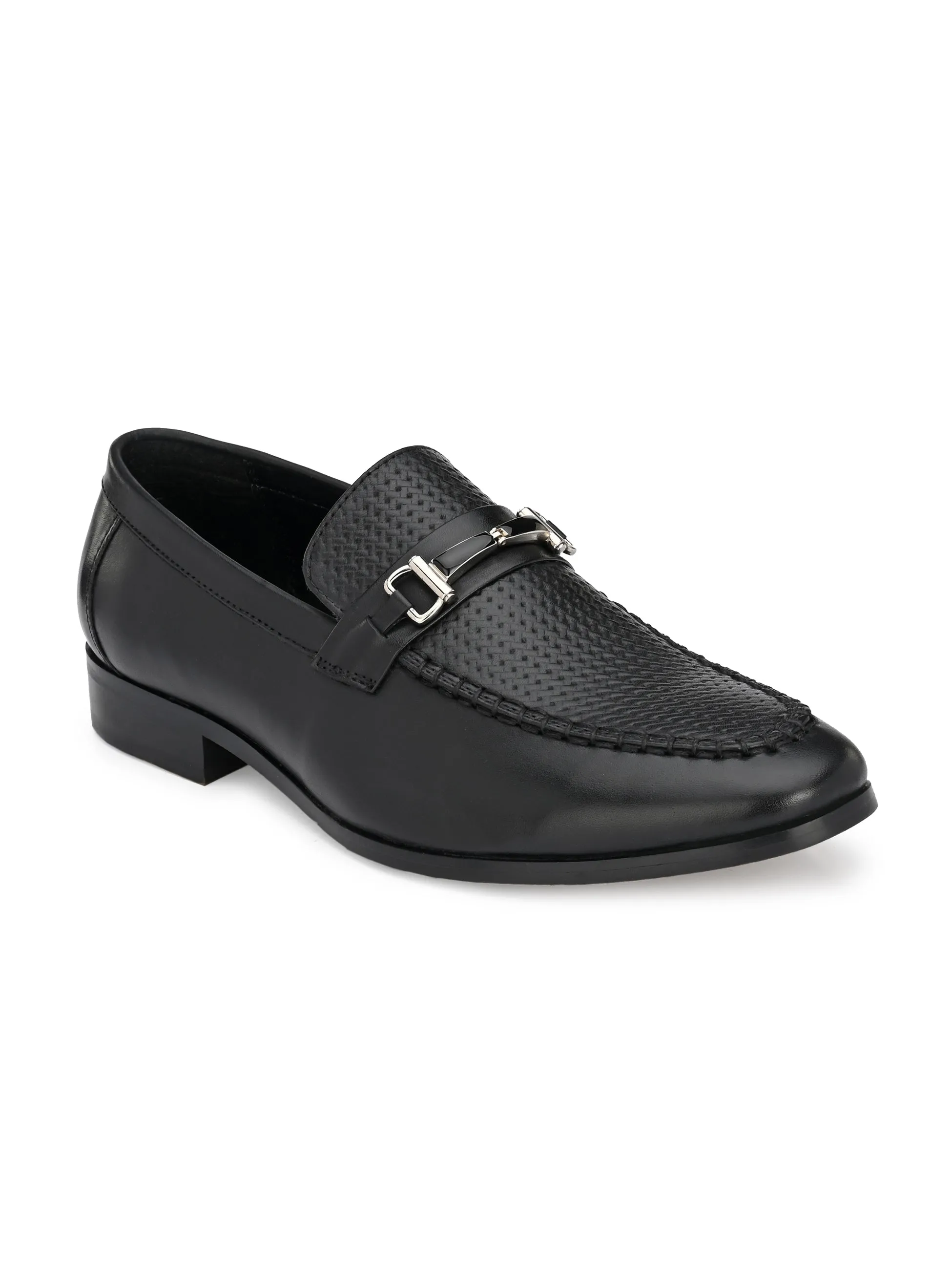 Metro Black Buckle Slip-ons