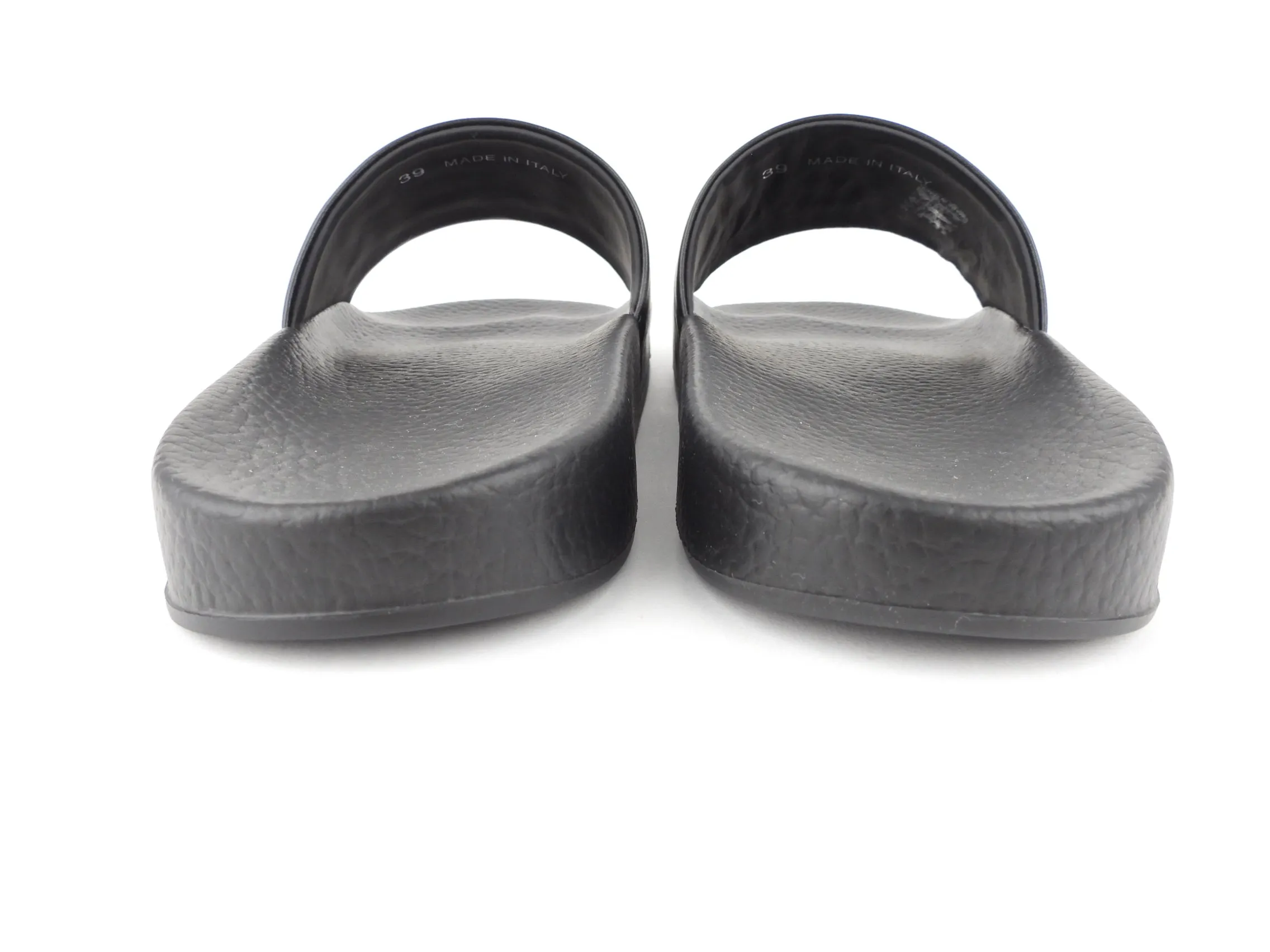 Moncler Black and White Logo Slide Sandals - 40