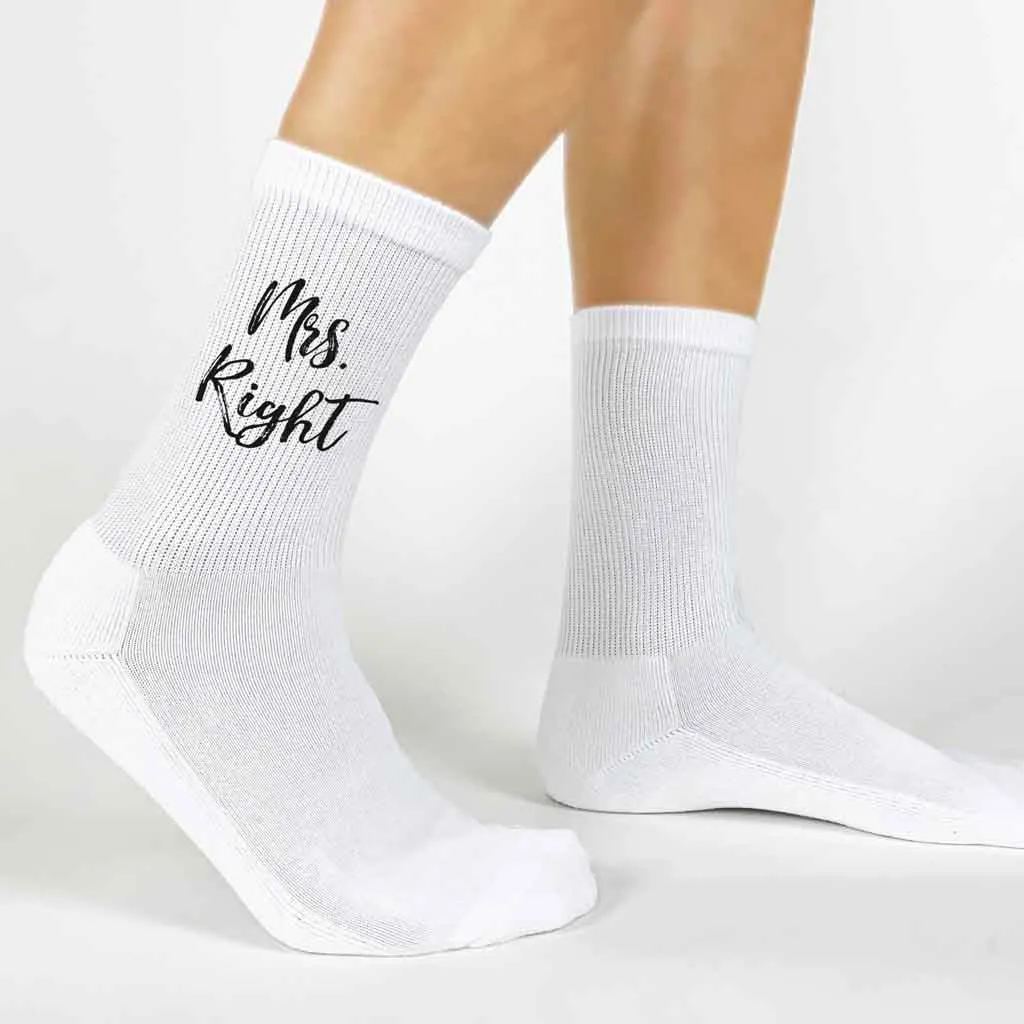 Mr. Right and Mrs. Always Right - Personalized Socks