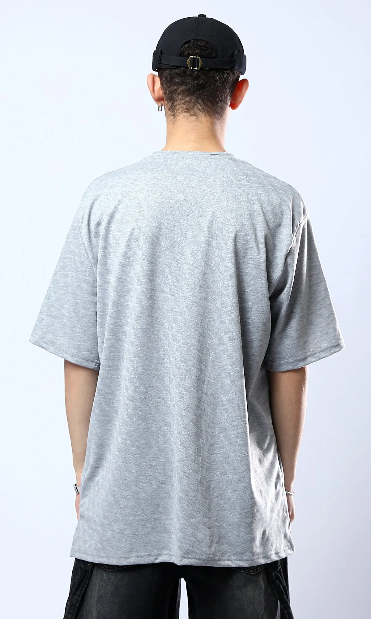 O180763 Relaxed Fit Heather Grey Comfy Slip On Tee