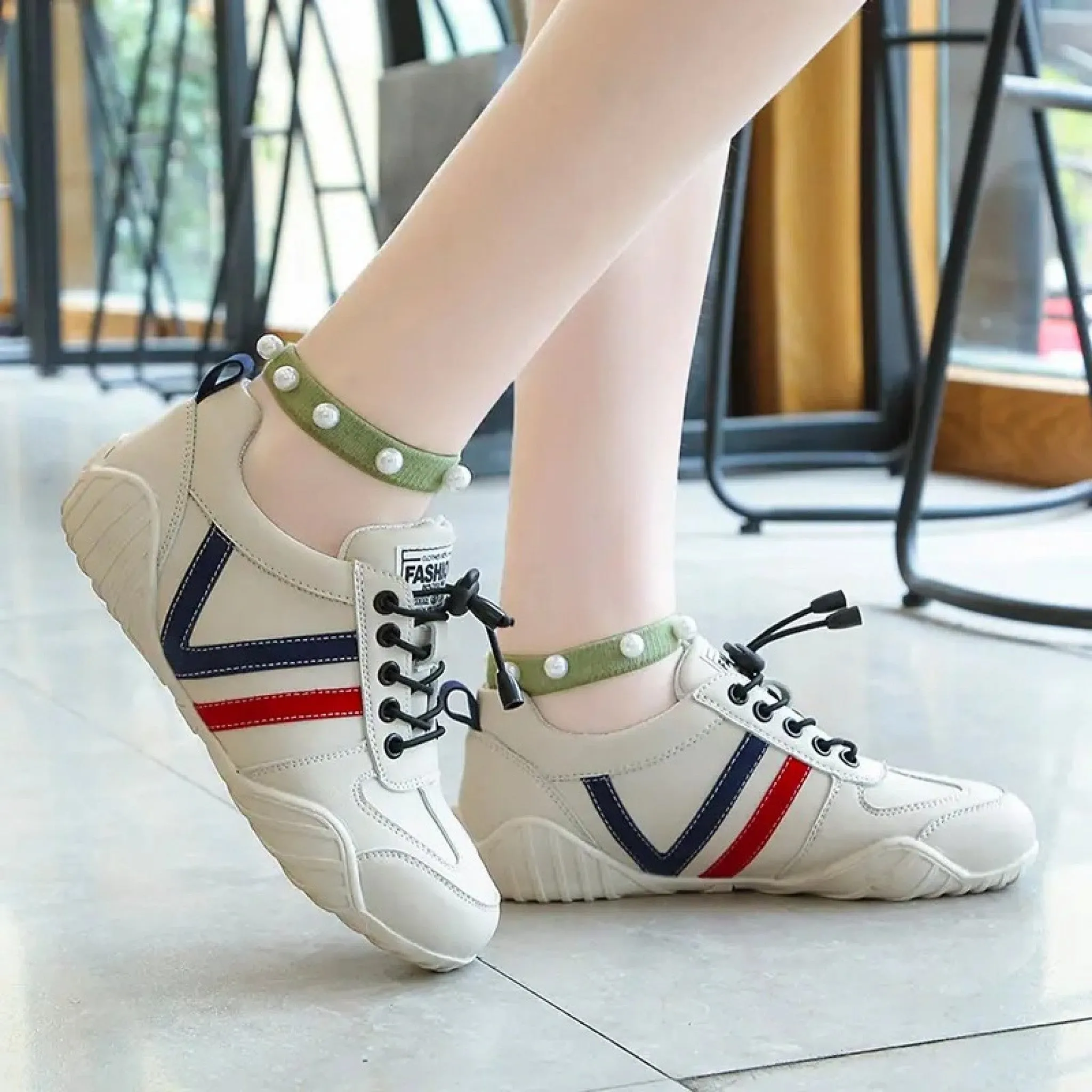 Premium Shoes Fashion Korean Style Flat Heel  Lace-up Shoes