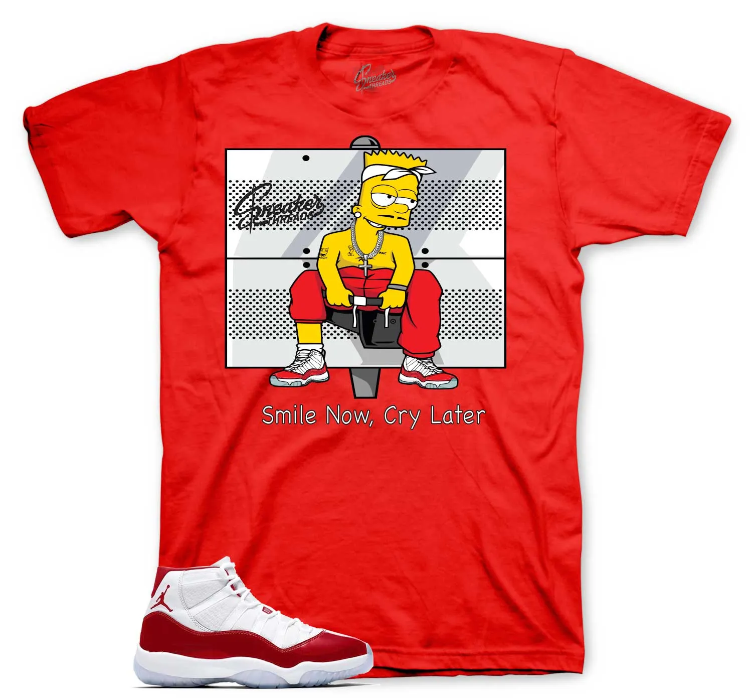 Retro 11 Varsity Red Shirt - Smile Now