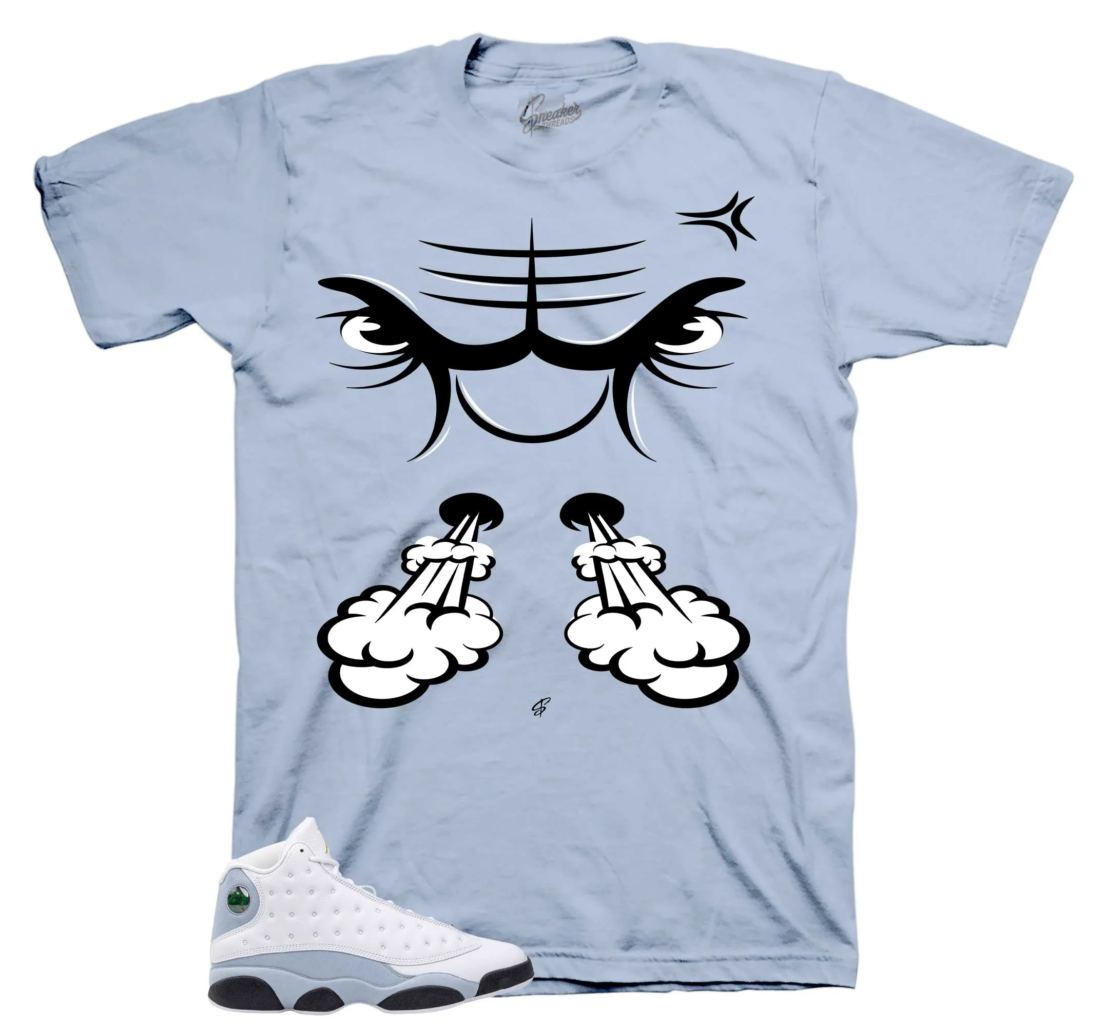 Retro 13 Blue Grey Raging Face Shirt