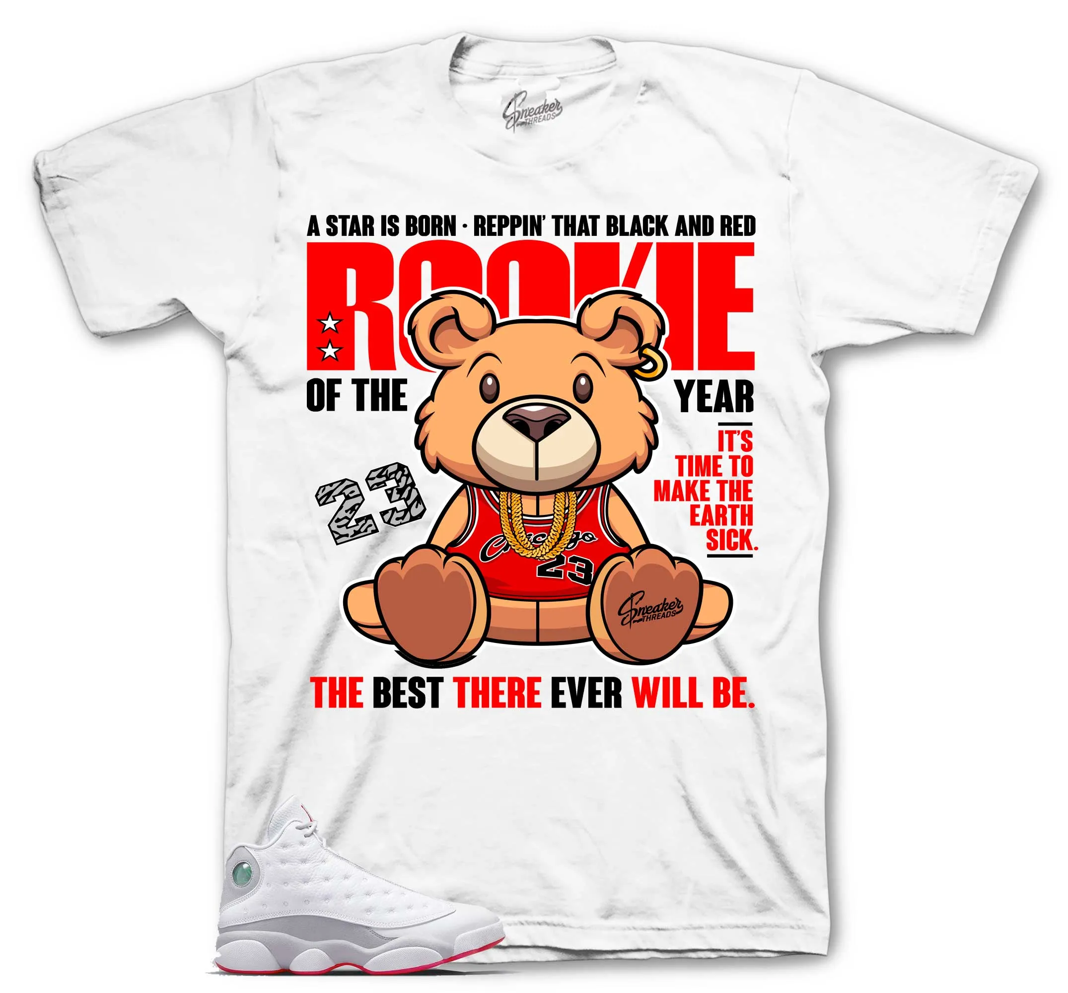 Retro 13 Wolf Grey Rookie Bear Shirt