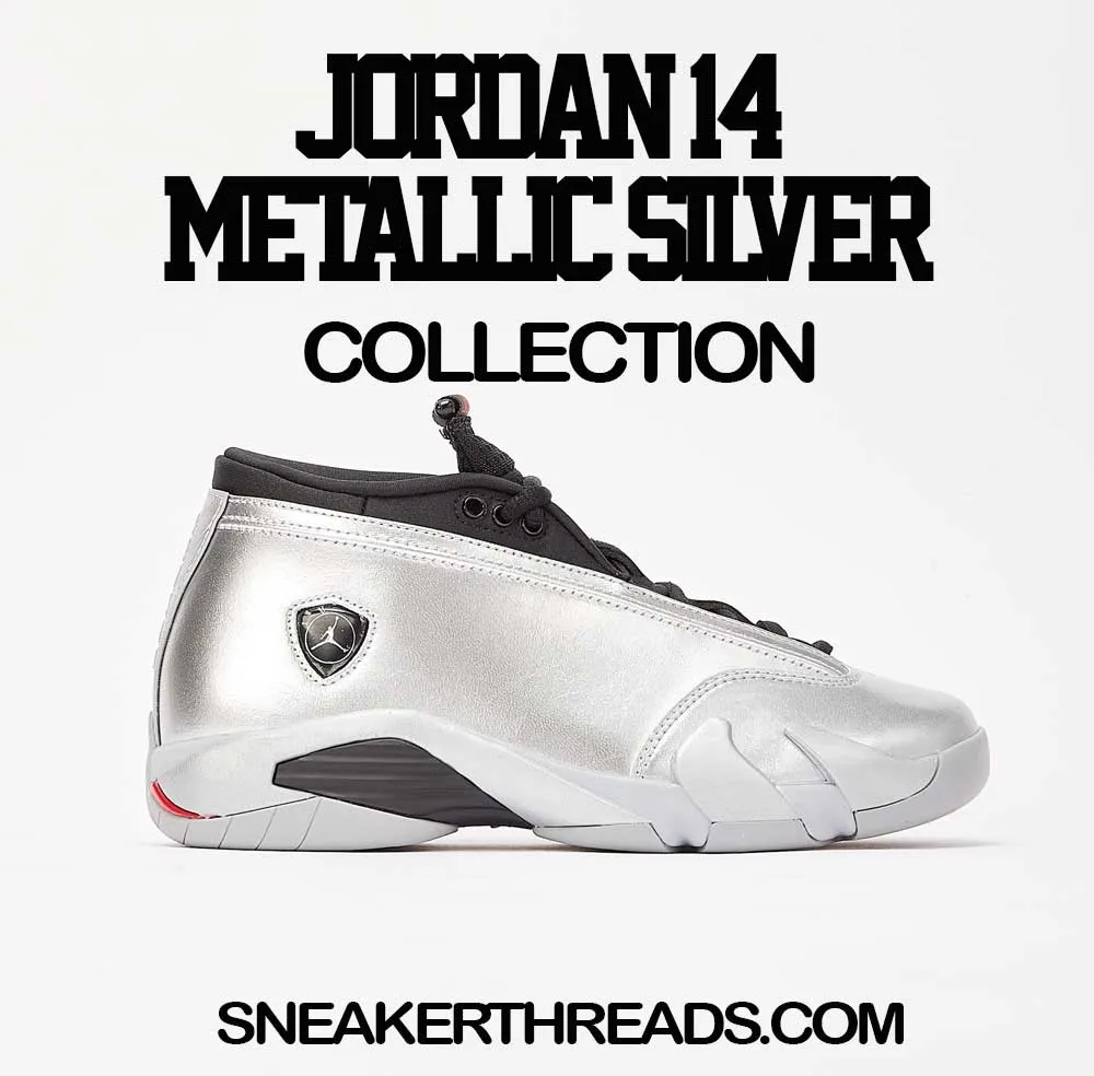 Retro 14 Metallic Silver Shirt - Rolie Time - Black