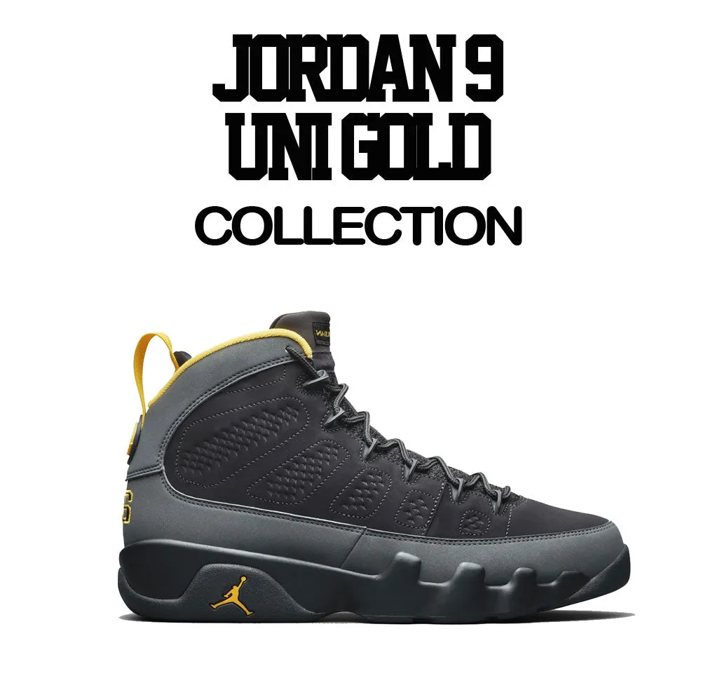 Retro 9 University Gold Shirt - Dripping Greatness - Black