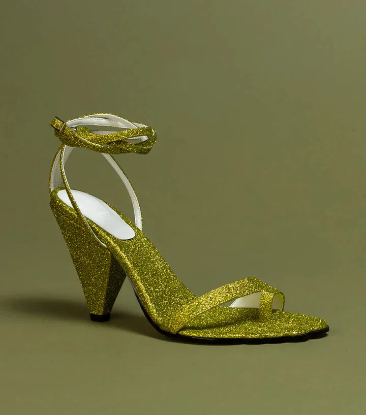 Selene Sandals in Yellow Glittler