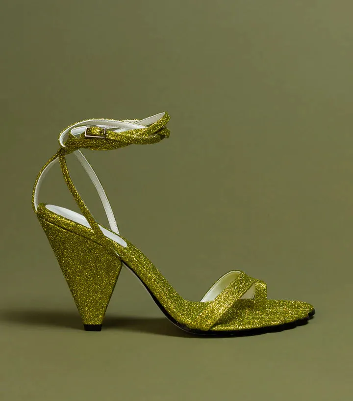 Selene Sandals in Yellow Glittler