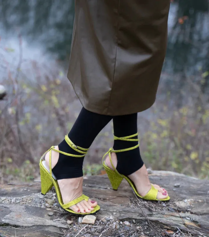 Selene Sandals in Yellow Glittler