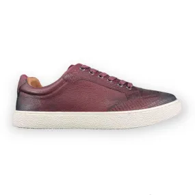 Sergio Duletti Clinton Smart Leather Trainers Wine