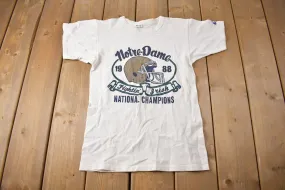 Vintage 1988 Notre Dame Fighting Irish Collegiate Champion Ringer T-Shirt / NCAA Tee / Americana / Sportswear / Made In USA / 80s Champion