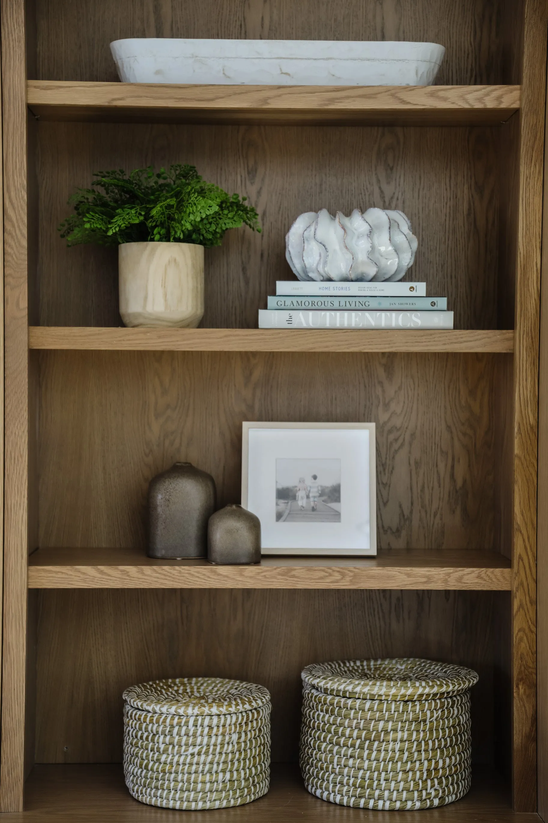 Whitewashed Woven Baskets with Lid