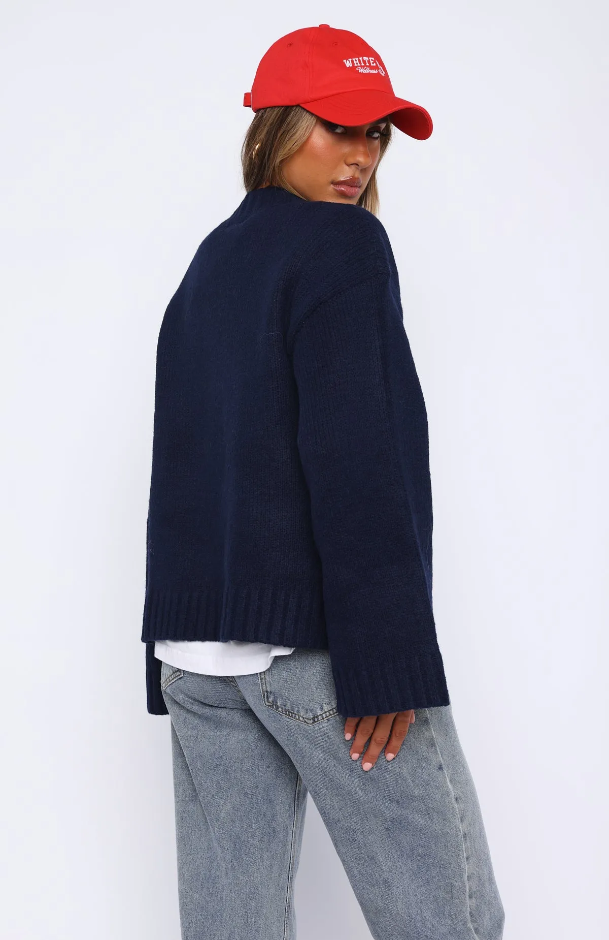 Winter's Chill Knit Sweater Navy