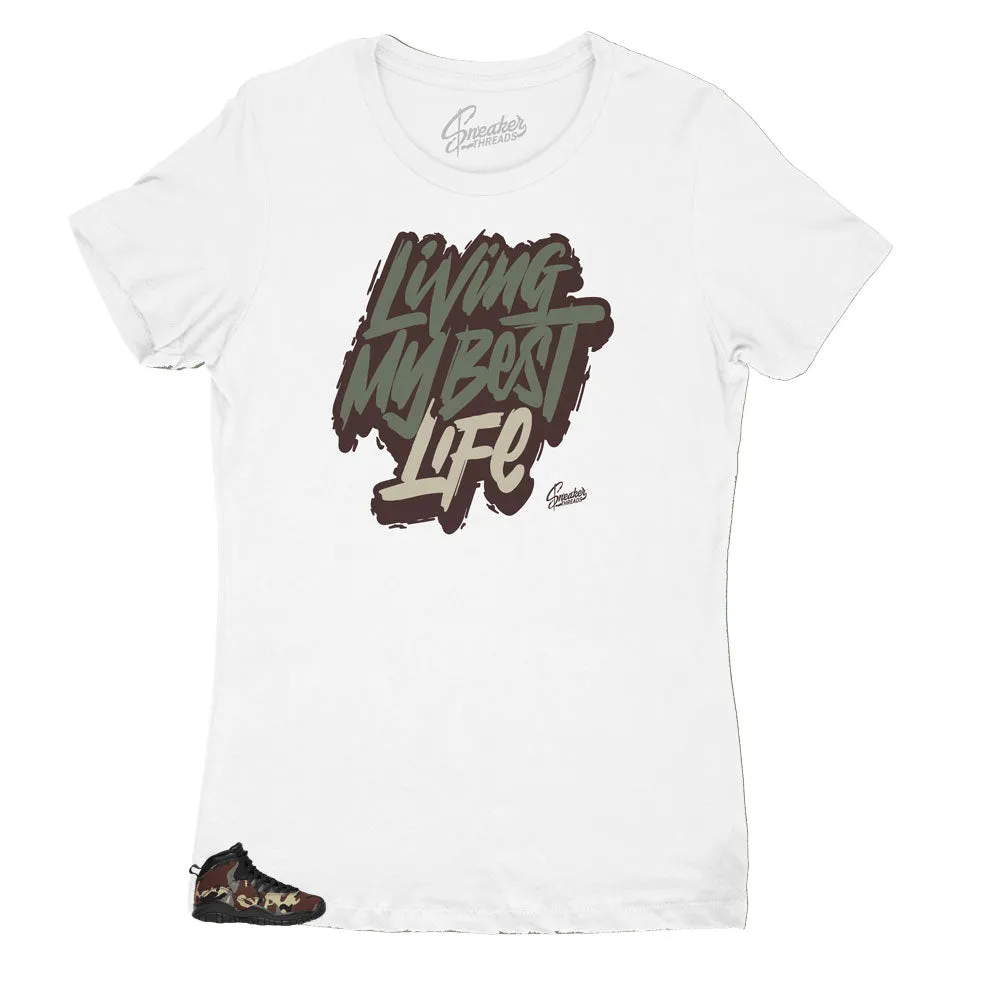 Womens - Woodland Camo 10 Living Life Shirt