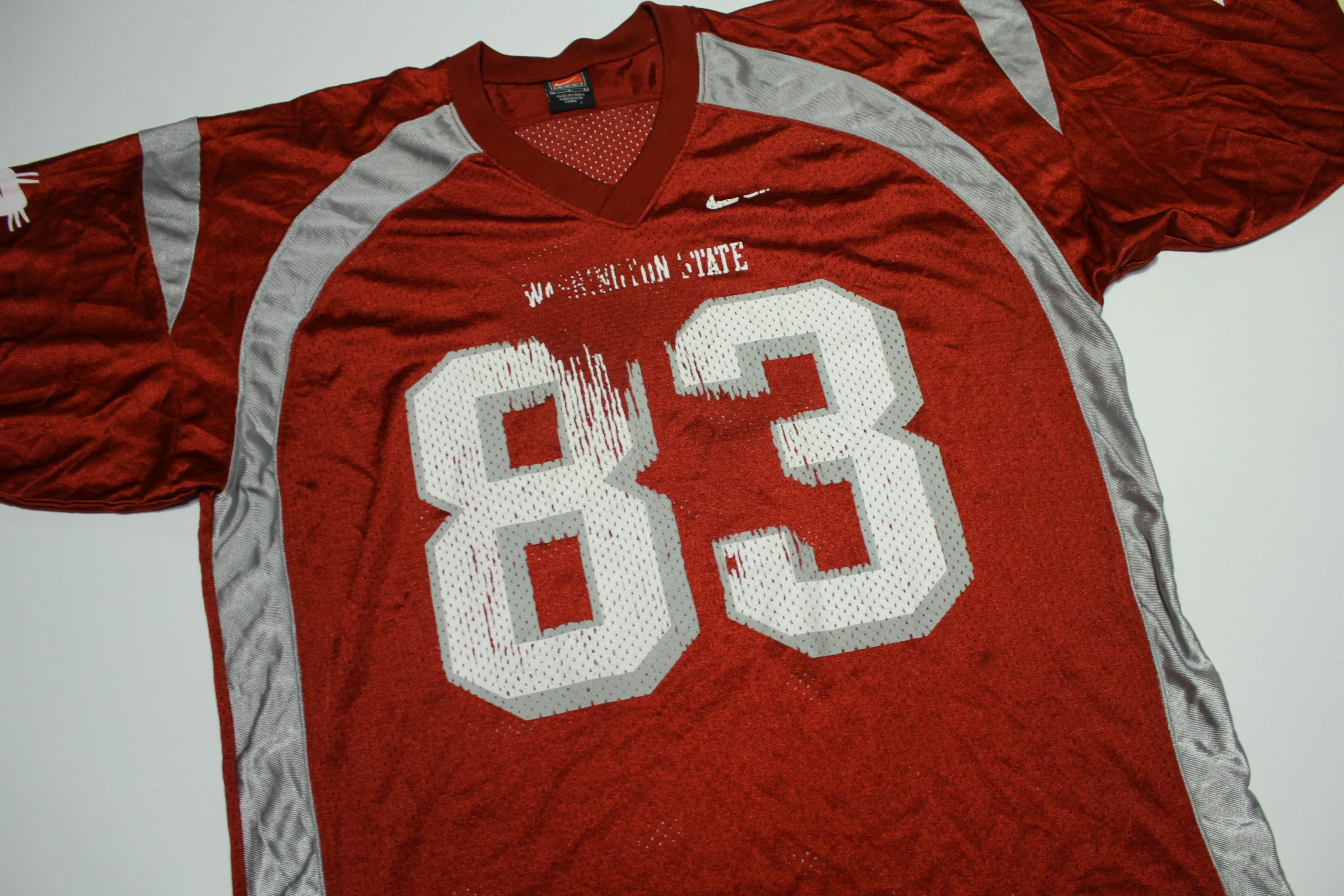 WSU Washington State Cougars Vintage Y2K #83 Nike Team Crimson Football Jersey