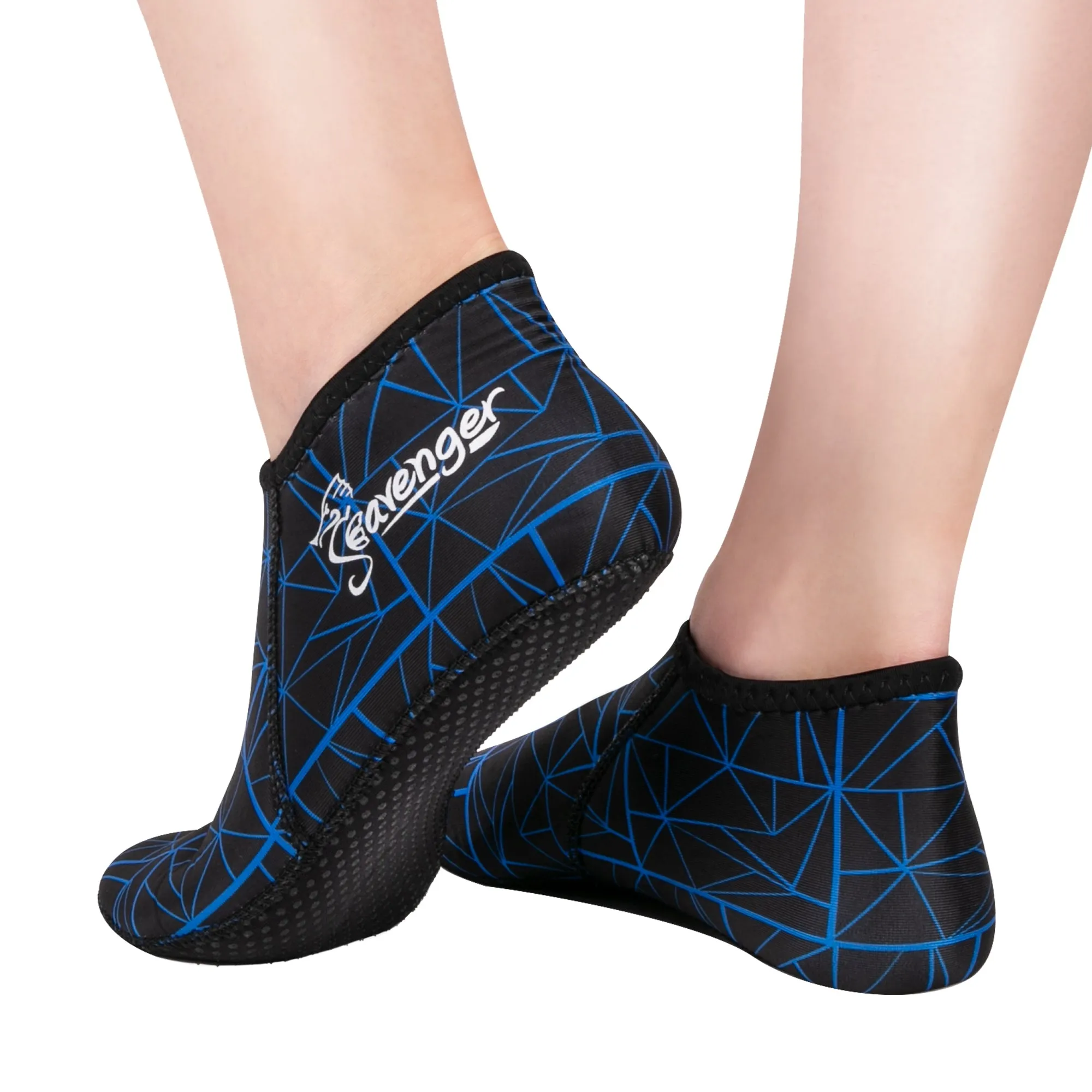 Zephyr 3mm Neoprene Socks - Geometric Blue